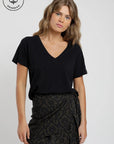 Polera mujer Basic negro - Algodón orgánico - Frøens