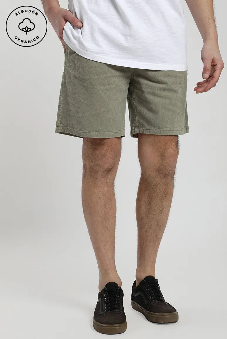 Short hombre Cotele verde Algodon organico