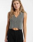 Polera mujer vest tejido verde