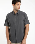 Camisa manga corta Texture classic grafito - Algodón orgánico