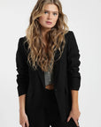 Chaqueta mujer blazer Alondra negro - Lino - Frøens