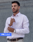 Label - Camisa manga larga York líneas rosado algodón orgánico