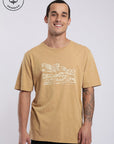 Polera manga corta hombre Montaña mostaza - Algodón orgánico slub - Frøens