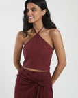 Blusa Isla burdeo - Lino - Frøens
