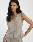 Vest Sándalo rayas beige - Lino - Frøens