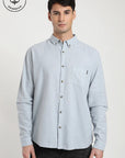 Camisa manga larga hombre Basic celeste - Algodón orgánico + lino