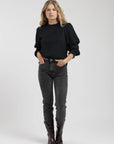 Blusa manga larga Bou negro - Algodón orgánico - Frøens