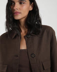 Chaqueta mujer Lirio café - Lino - Frøens
