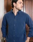 Camisa manga larga Waffle azul
