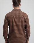 Camisa manga larga hombre Corduroy yarn camel - Algodón orgánico corduroy