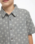 Camisa manga corta kids Palmeras olivo - Lino y algodón orgánico