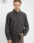 Camisa manga larga Corduroy grafito - Algodón orgánico