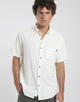 Camisa manga corta Texture blanco - Algodón orgánico - Frøens