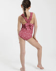Traje de Baño girl Classic Hojas burdeo