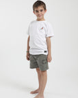 Polera manga corta niño martín pescador blanco