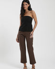 Pantalón mujer Iris café - Lino - Frøens