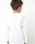 Polera manga larga kids Hoja blanco