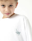 Polera manga larga kids Hoja blanco