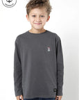 Polera manga larga kids Fungi grafito