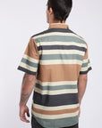 Camisa manga corta Texture Stripes camel - Frøens