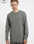 Polera manga larga hombre Palafito olivo - Algodón orgánico