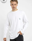 Polera manga larga hombre Hoja blanca - Algodón orgánico