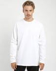 Polera manga larga hombre heavyweight Plain blanco - Algodón orgánico