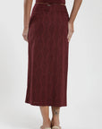 Falda larga Amber print burdeo - Lino