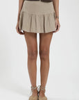 Falda corta Vuelo beige - Lino - Frøens