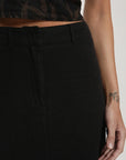 Falda larga Lisa negro - Lino - Frøens
