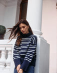 Chaleco mujer Camelia stripes azul