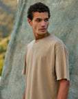 Polera manga corta hombre Oversize camel - Algodón orgánico - Frøens