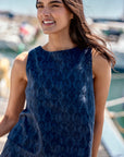 Blusa Caulle print azul - Lino - Frøens