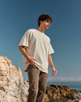 Polera manga corta hombre Oversize beige - Algodón orgánico - Frøens
