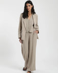 Blazer Alondra rayas beige - Lino