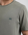 Polera manga corta hombre Palmeras verde - Algodón orgánico