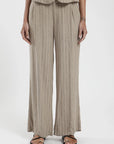 Pantalón mujer Docas rayas beige - Lino - Frøens
