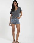 Polera mujer manga corta Basic grafito - Algodón orgánico