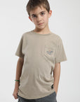 Polera manga corta kids Bolsillo camel - Algodón orgánico
