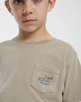 Polera manga corta kids Bolsillo camel - Algodón orgánico