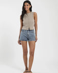 Polera mujer sin mangas Olympia beige - Algodón orgánico - Frøens