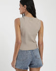 Polera mujer sin mangas Olympia beige - Algodón orgánico - Frøens