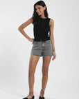 Polera mujer sin mangas Olympia negro - Algodón orgánico