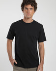 Polera manga corta hombre Plain negro - Algodón orgánico