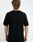 Polera manga corta hombre Front text negro