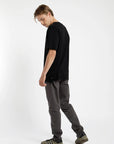 Polera manga corta hombre Front text negro