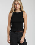 Polera sin mangas mujer Buzios negro - Algodón orgánico - Frøens
