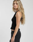 Polera sin mangas mujer Buzios negro - Algodón orgánico - Frøens