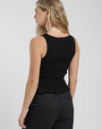 Polera sin mangas mujer Buzios negro - Algodón orgánico - Frøens