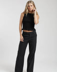 Polera sin mangas mujer Buzios negro - Algodón orgánico - Frøens